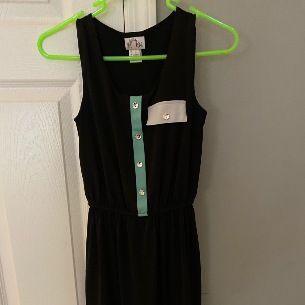 Black White & Teal Dress